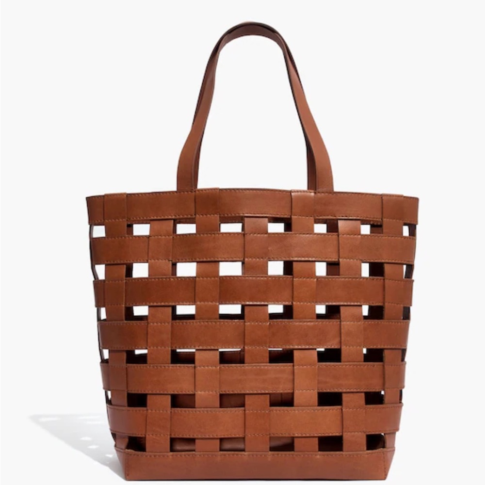 Madewell Medium Brown Transport Tote: Basketweave Edition